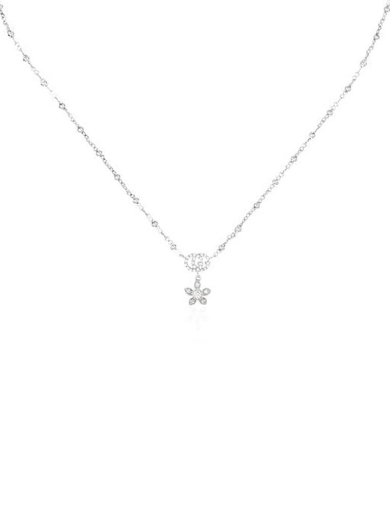 COLLANA FLORA IN ORO BIANCO 18KT E DIAMANTI - GUCCI FINE JEWELRY