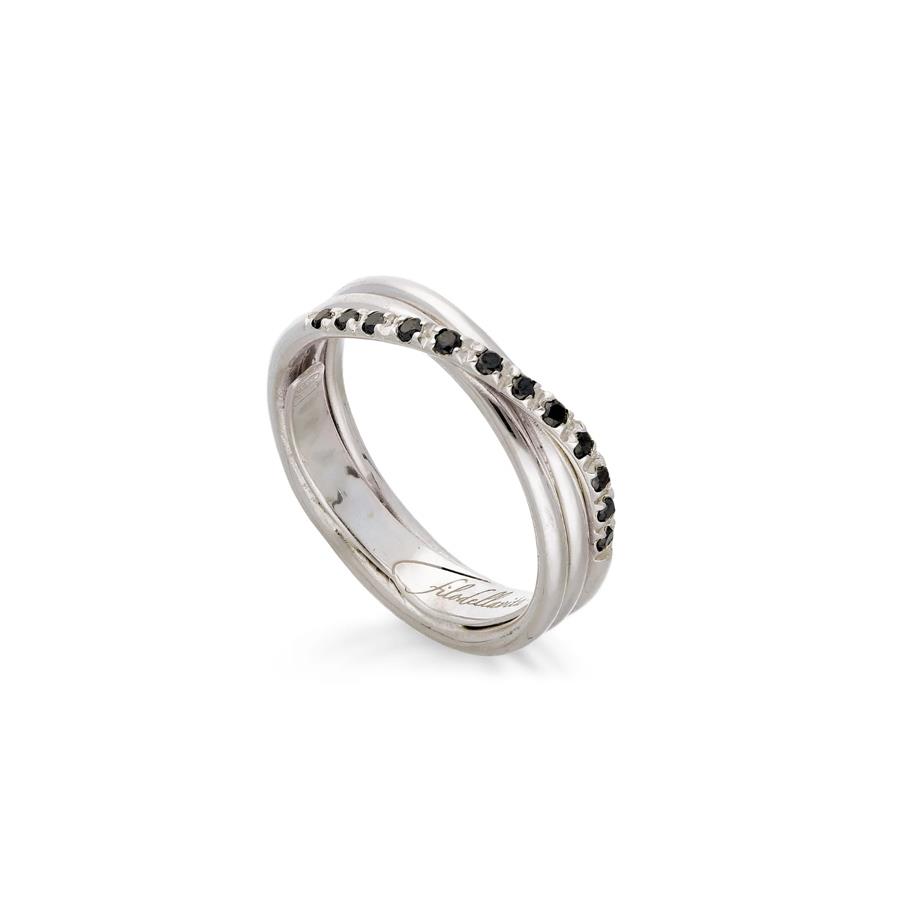 CLASSIC 3 FILI ARGENTO E 12 BIRLL NERI 0.17 CT - MIS 21 - RUBINIA