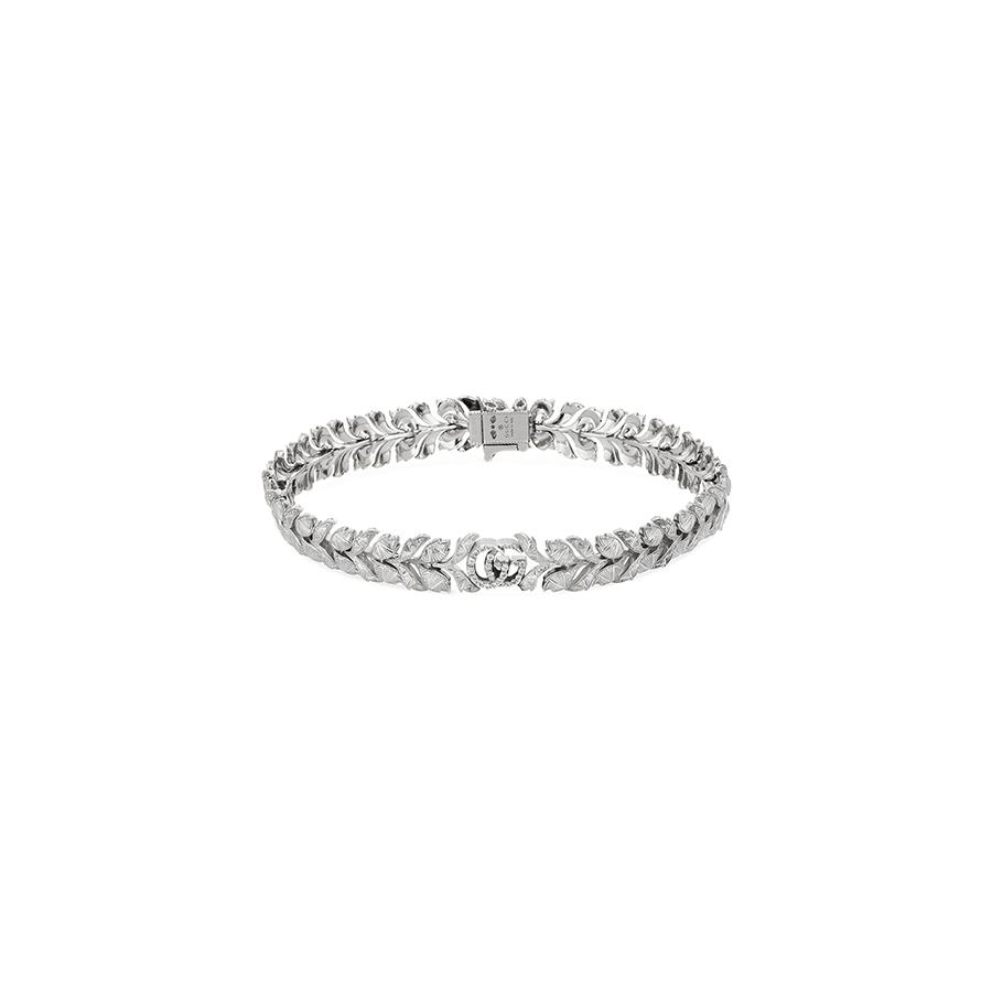 BRACCIALE FLORA ORO BIANCO 18 KT E DIAMANTI 0,05 KT - GUCCI FINE JEWELRY