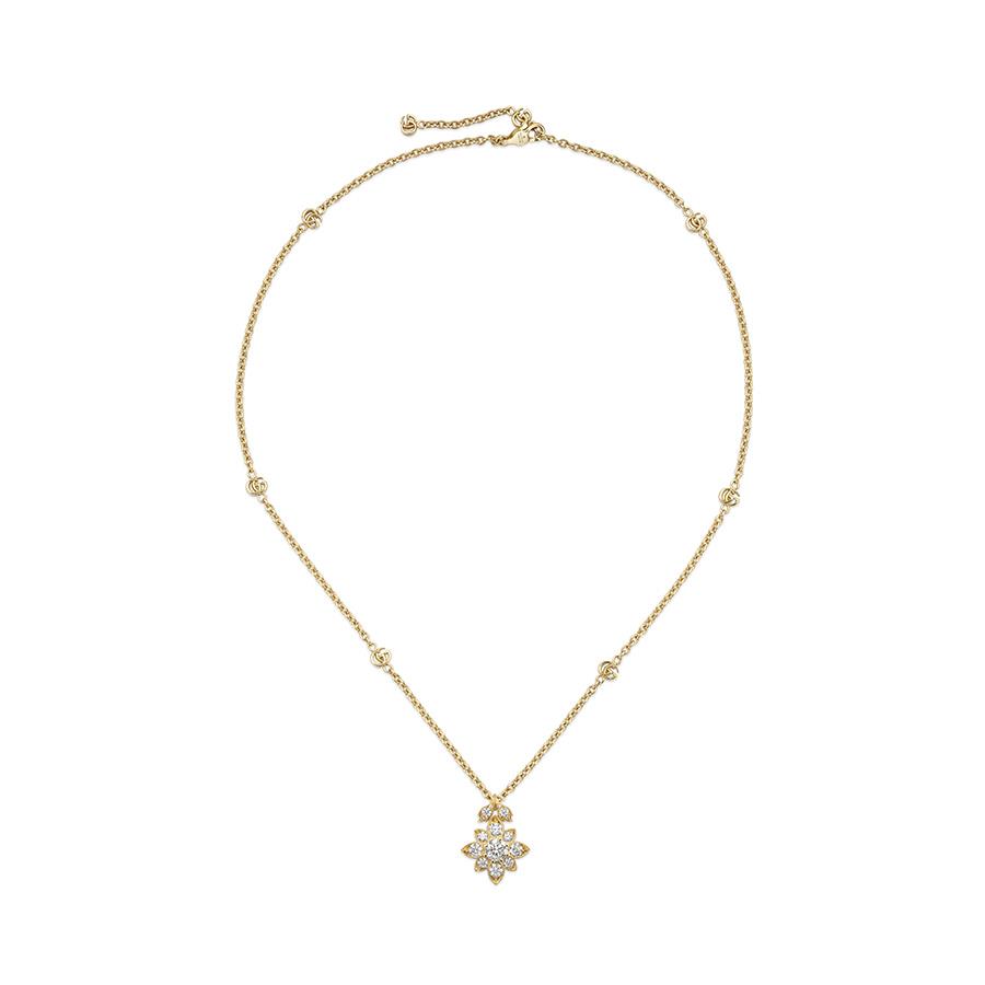 GUCCI FLORA - COLLANA CON PENDENTE IN ORO GIALLO E DIAMANTI - BRIL 0.91 - GUCCI FINE JEWELRY