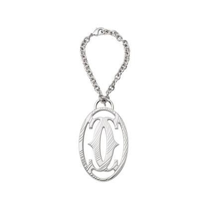 PORTACHIAVI IN ACCIAIO DAMASCATO CON LOGO GRANDE - CARTIER