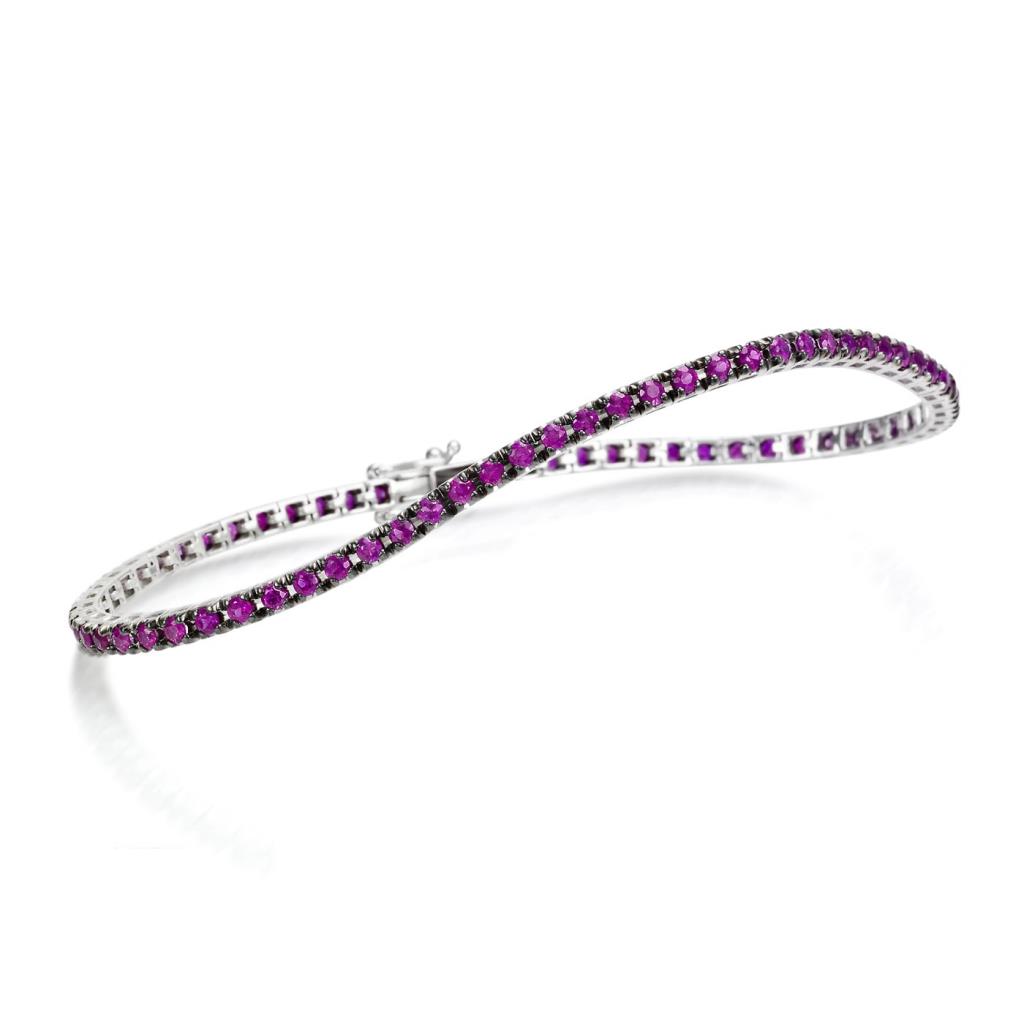 TENNIS IN ORO BIANCO E RUBINI KT  3.70 - CRIERI