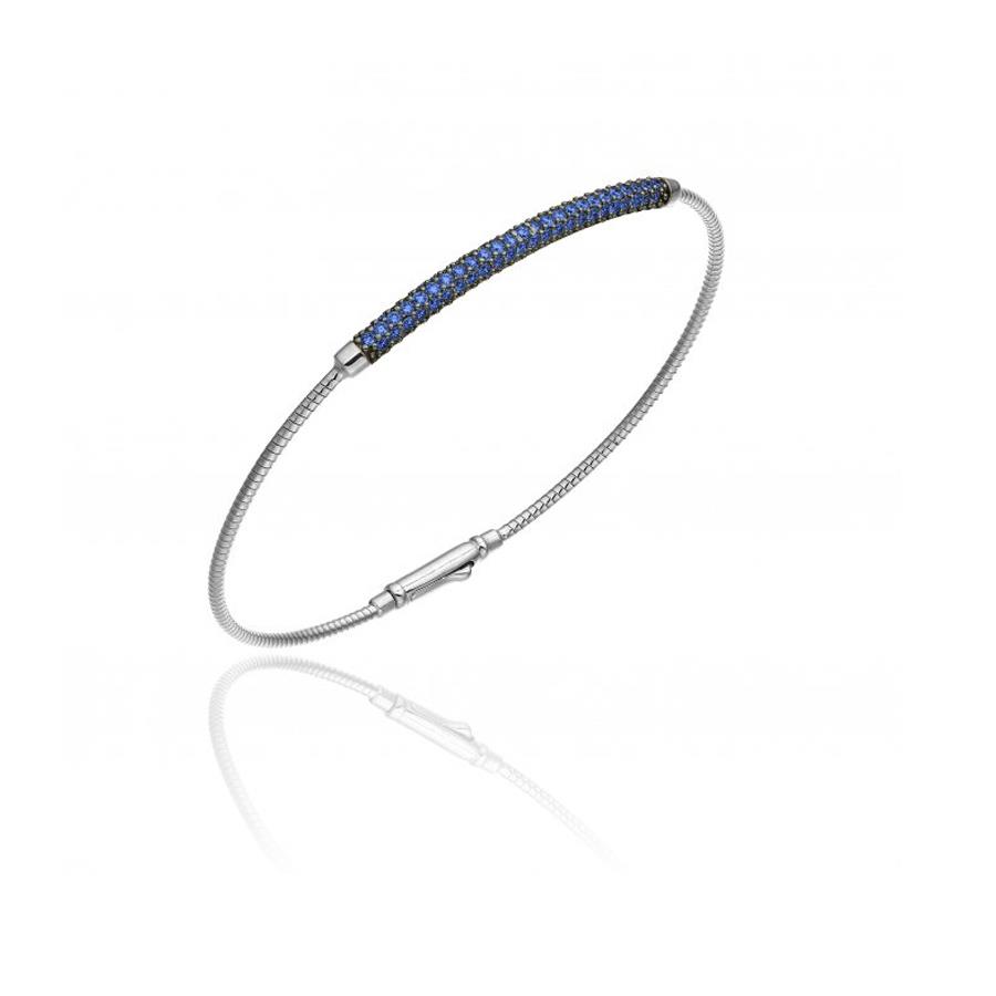 BRACCIALE STARDUST PAVÈ - MEZZO TENNIS RIGIDO UOMO - ORO BIANCO DIAM - CHIMENTO