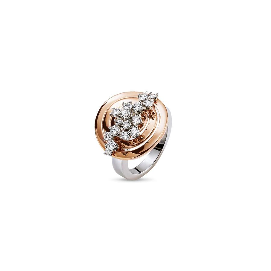 ANELLO SOFIA LOREN IN ORO BIANCO E ROSÈ CON DIAMANTI CT 0,89  - DAMIANI