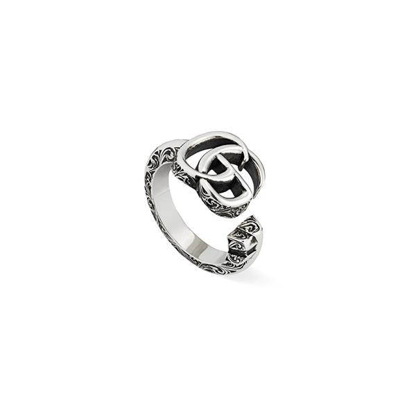 ANELLO GG MARMONT MOTIVO CHIAVE - MIS 12 - ARGENTO INVECCHIATO - GUCCI SILVER JEWELRY