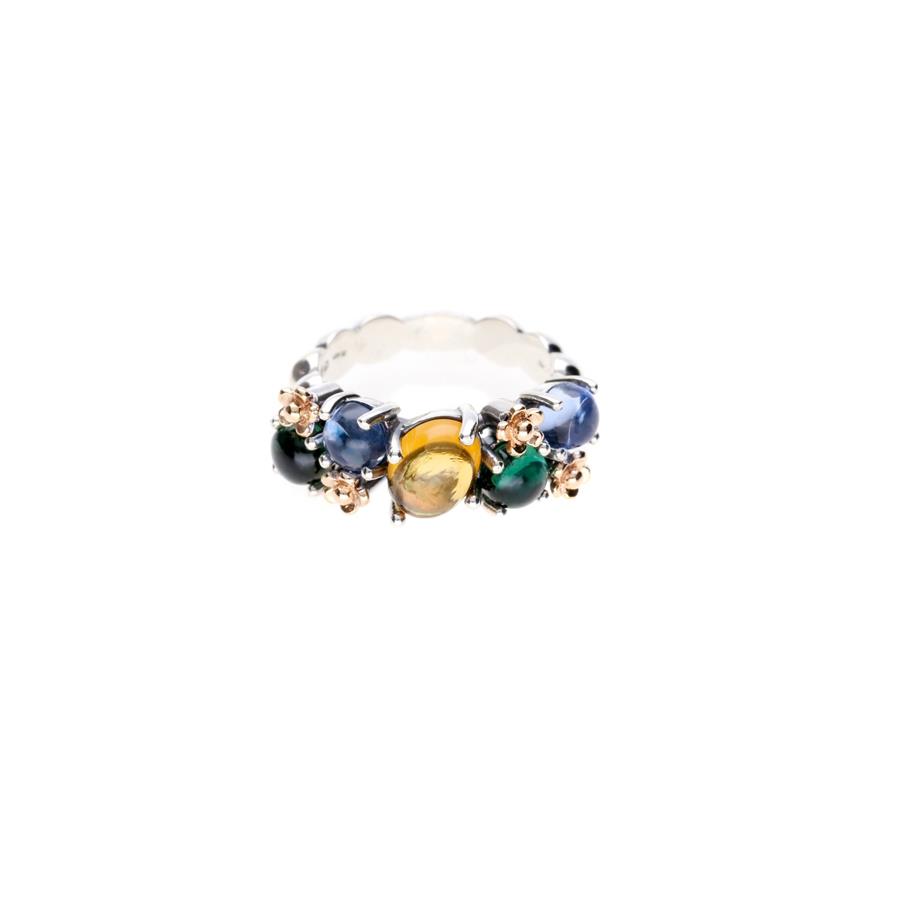 ANELLO POSITANO ARGENTO ORO 9 KT - DE NOBILI