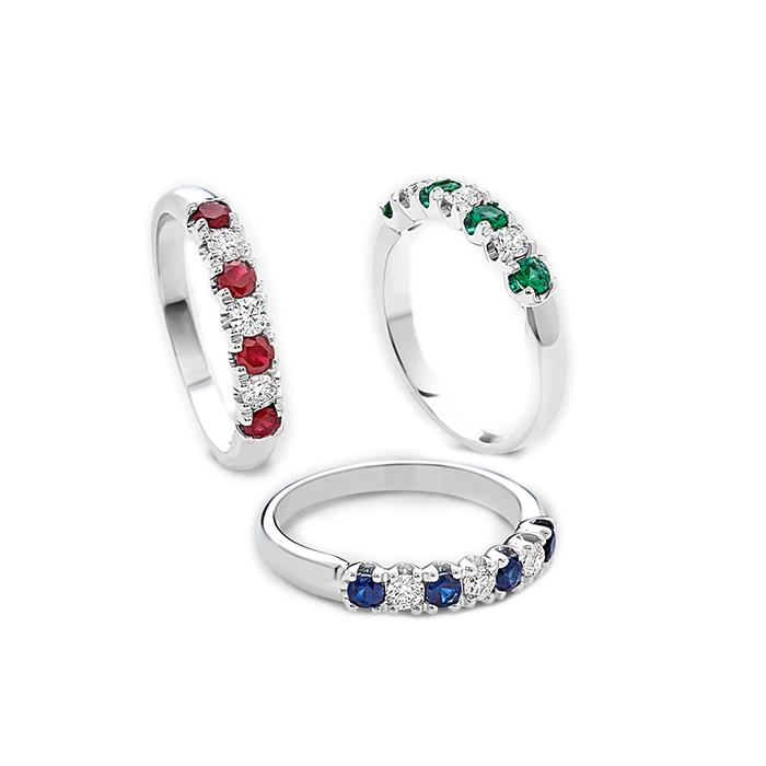 ANELLO 3 ZAFFIRI 4 DIAM - GR 2.00 GVS 0.09 Z. 0.16 - GIORGIO VISCONTI