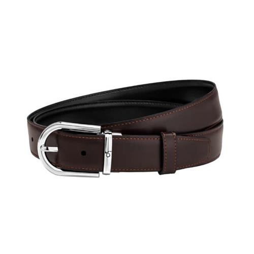CINTURA ELEGANTE NERA/MARRONE REVERSIBILE REGOLABILE 30 MM - MONTBLANC