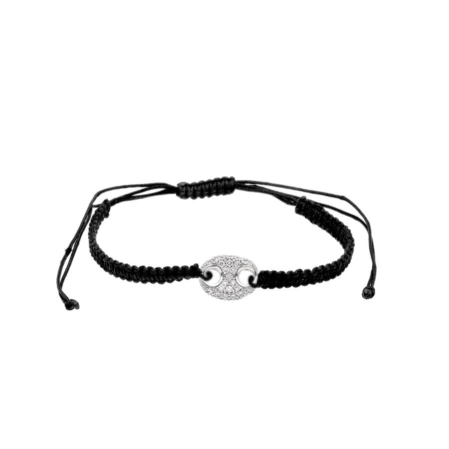 BRACCIALE SAGOLA CON MAGLIA MARINARA O BIANCO DIAM. B E NERI 0.55 - CEDRO