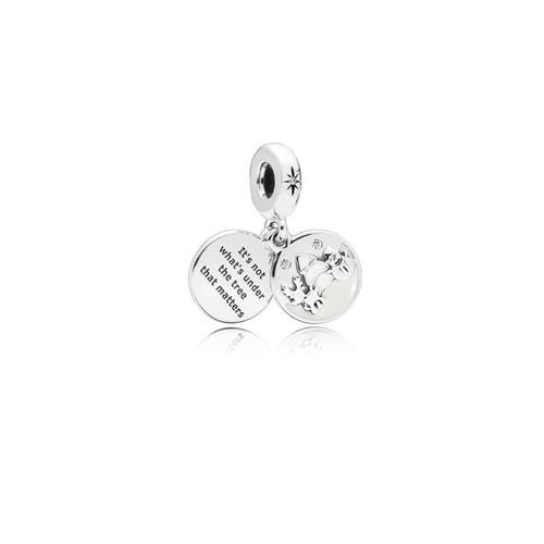 CHRISTMAS MOTIF SILVER DANGLE WITH WHITE ENAMEL AND CLEAR CUBIC ZIRCONIA - PANDORA