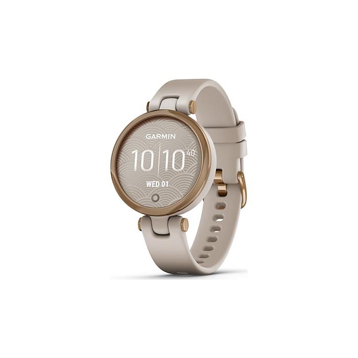 LILY - LUNETTA ROSE GOLD, CASSA LIGHT SAND E CINTURINO IN SILICONE - GARMIN
