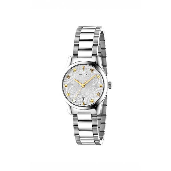 G-TIMELESS 27 MM QUADRANTE ARGENTO GUILLOCHE  - GUCCI TIMEPIECES