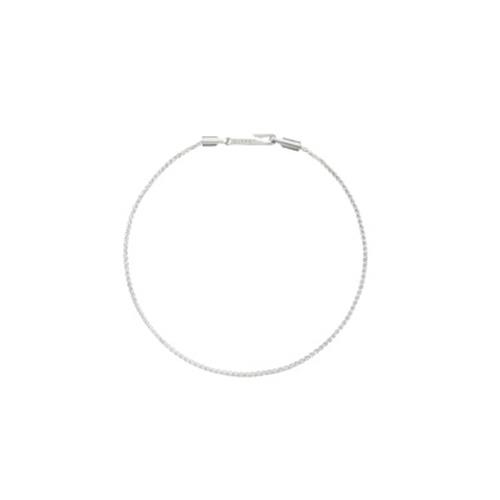 BRACCIALE GIULIA FINE &ndash; MIS. 17,5 &ndash; ARGENTO 925 LUCIDO. CATENA SPIGA FINE E CHIUSURA AD AMO. - QUERIOT