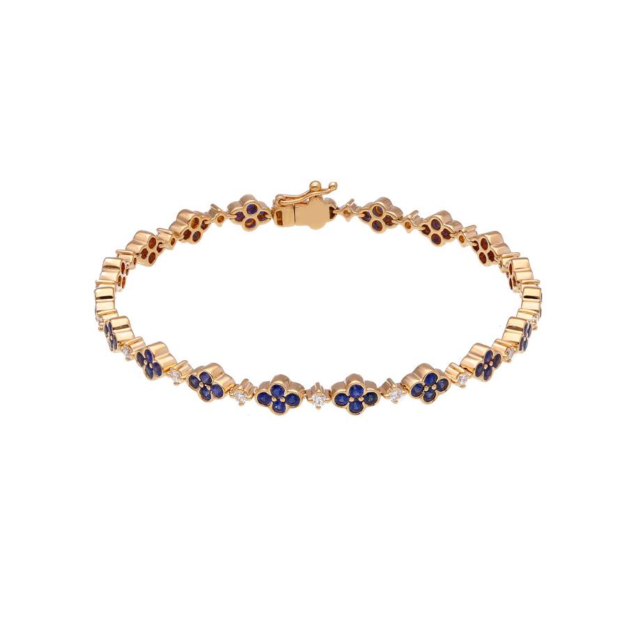 BRACCIALE ORO CON FIORE ZAFFIRI BLU: Z. KT 2.45 - BR 0.50 - SONGA LJ