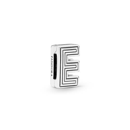 PANDORA REFLEXIONS LETTER E SILVER CLIP CHARM - PANDORA