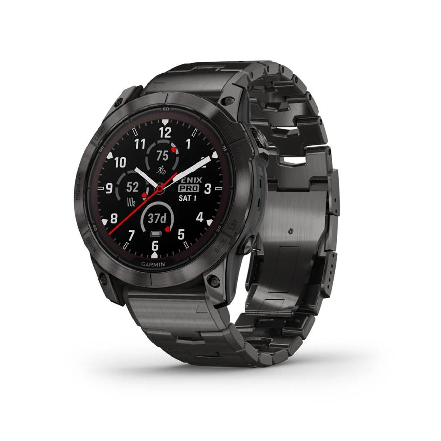 FĒNIX® 7X PRO – SAPPHIRE SOLAR EDITION - CARBON GRAY DLC TITANIUM CON BRACCIALE VENTED TITANIUM - GARMIN