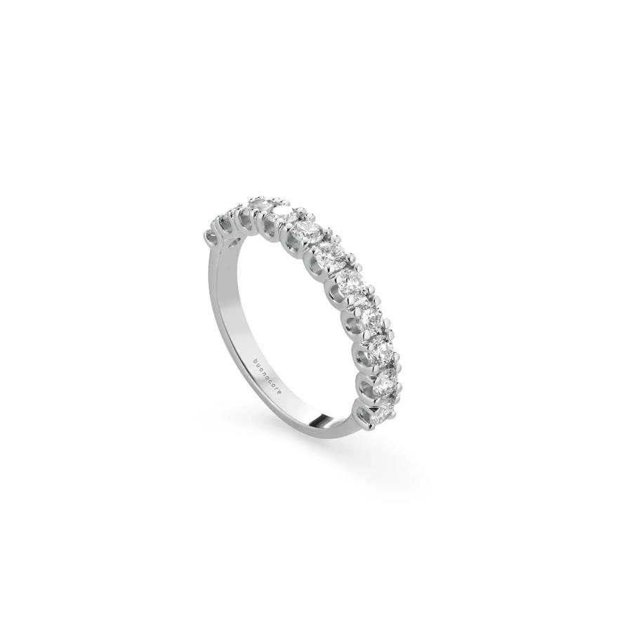 ANELLO ETERNITY O.BIANCO 18KT MEZZO GIRO IN DIAMANTI BIANCHI ( 7 PT.CAD) - KT 1.56 - BUONOCORE