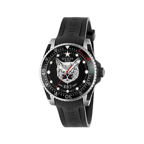 OROLOGIO GUCCI DIVE, 40 MM - TESTA DI FELINO - GUCCI TIMEPIECES