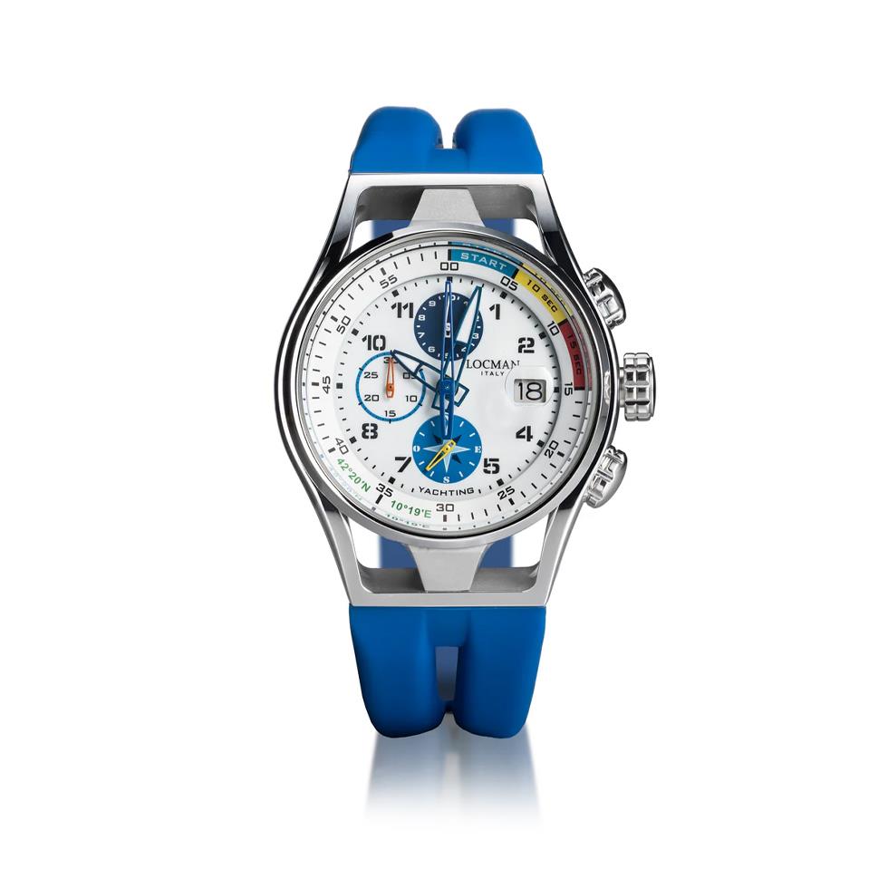 MONTECRISTO YACHTING CRONO ACC/TITANIO - QUADRANTE WHBL CINTURINO SILICONE SKY - LOCMAN