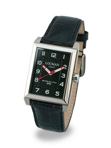 STEALTH RETTANGOLARE ACCIAIO PELLE - LOCMAN
