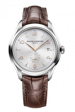 CLIFTON AUTOMATICO PICCOLI SECONDI, CASSA IN ACCIAIO 41 MM, CINTURINO IN ALLIGATORE - BAUME & MERCIER