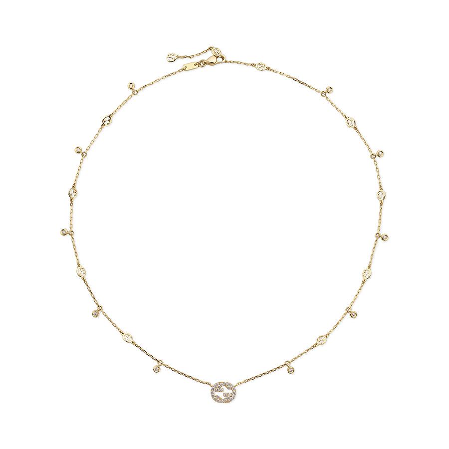 GUCCI INTERLOCKING - COLLANA ORO GIALLO 18KT E DIAMANTI 0,28KT  - GUCCI FINE JEWELRY