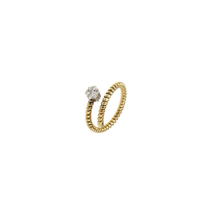 ANELLO ORO 7 PIETRE KT 0.20 - ANIMA TITANIO - ANTORA