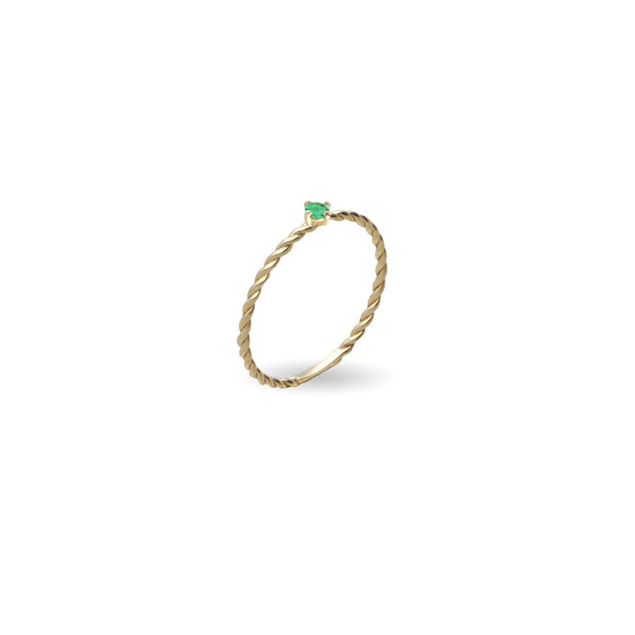 ANELLO CUPIDO RITORTO ORO GIALLO 9KT CON SM 0,05CT / MIS.16 - RUBINIA