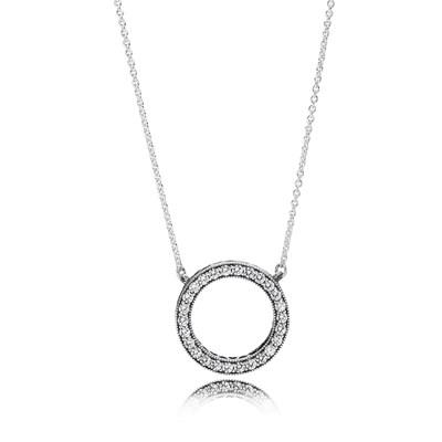 COLLANA CON CIONDOLO AD ANELLO CON ZIRCONIA CM 45 PANDORA Cedro Gioielleria