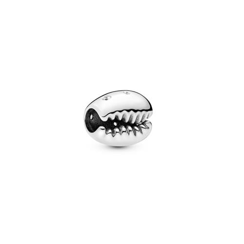COFFEE BEAN SHELL SILVER CHARM WITH CLEAR CUBIC ZIRCONIA - PANDORA