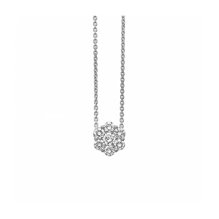 COLLANA ROLL&Ograve; IN ORO BIANCO, CIONDOLO IN DIAMANTI CT. 0,22 PUREZZA VS, COLORE G - GIORGIO VISCONTI