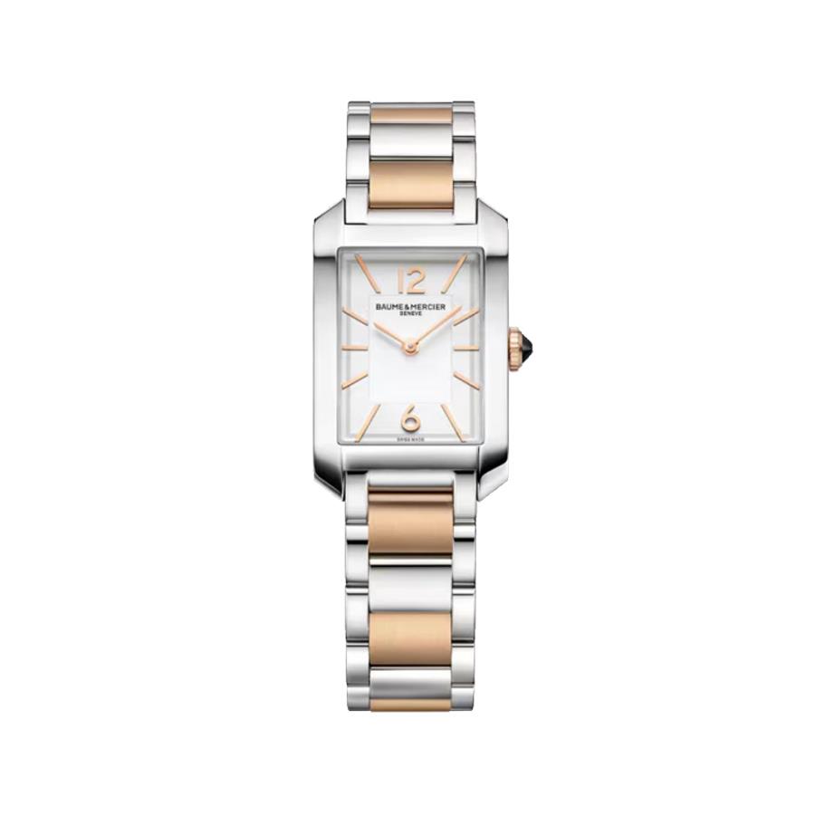 HAMPTON QUARZO, ACCIAIO E ACCIAIO RIVESTITO IN ORO ROSA - 35 X 22 MM - BAUME & MERCIER