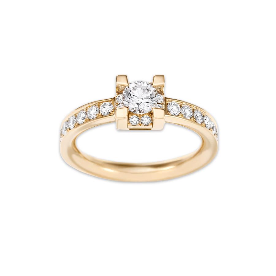 ANELLO SOLITARIO "IO LUCE" IN ORO ROSA - GVS 0.17 C. 0.16 - GR 4.30 - MIS 17 - GIORGIO VISCONTI