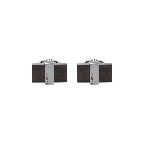 GEMELLI RUTHENIUM ARGENTO PLACCATO ED EBANO - GUCCI FINE JEWELRY