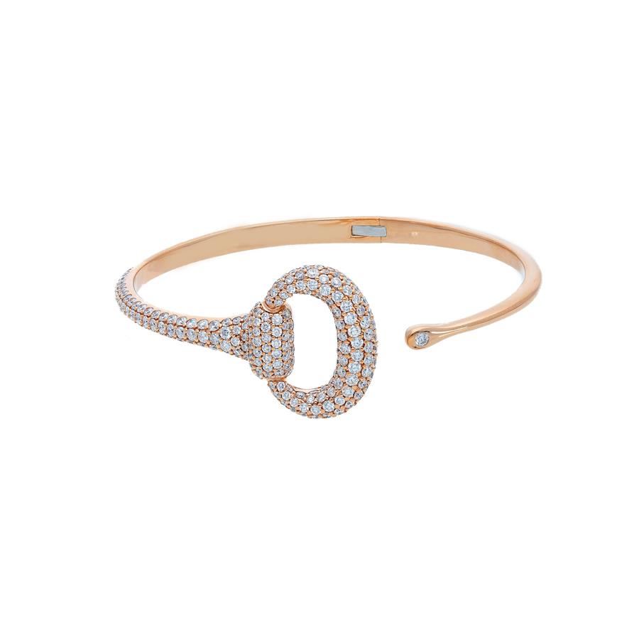 BRACCIALE STAFFA DI CAVALLO ORO ROSA DIAMANTI : KT 3.49 - SONGA LJ