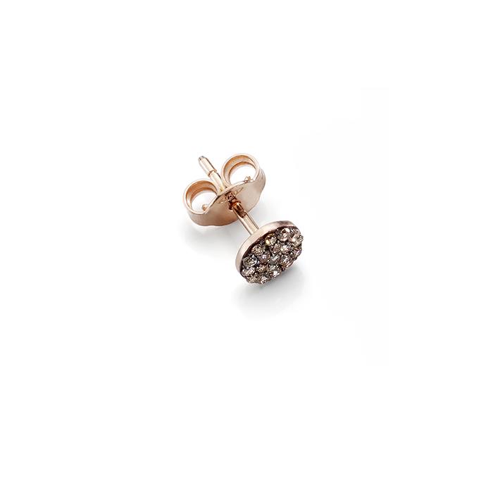 SINGOLO ORECCHINO SMALL BROWN DIAMONDS - BURATO