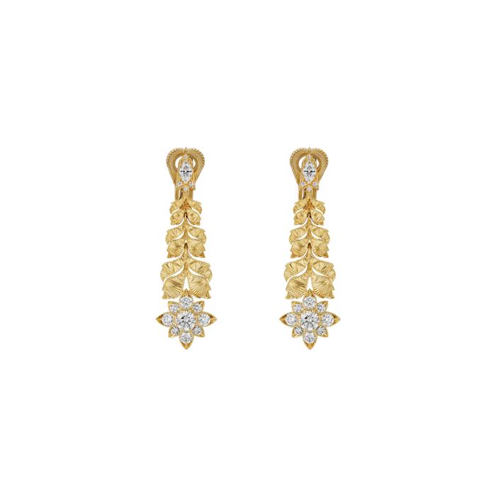 ORECCHINI FLORA ORO GIALLO 18KT E DIAMANTI - BR. 1.31 - GUCCI FINE JEWELRY