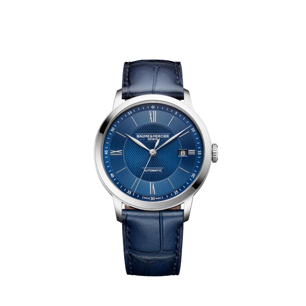 CLASSIMA 2026 ACCIAIO AUTOMATICO SOLO TEMPO CINTURINO PELLE QUADRANTE BLUE 40 MM - BAUME & MERCIER