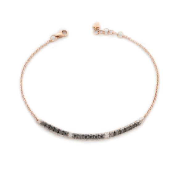 BRACCIALE MEZZO TENNIS 1^MIS ORO ROSA 18 KT - DIAM 0.04 - DIAM NERI 0.19 - BUONOCORE