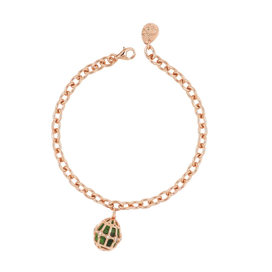 BRACCIALE ARGENTO ROSÈ E ZIRCONIA - ALEXANDRA - CON OVETTO E  - TSARS COLLECTION