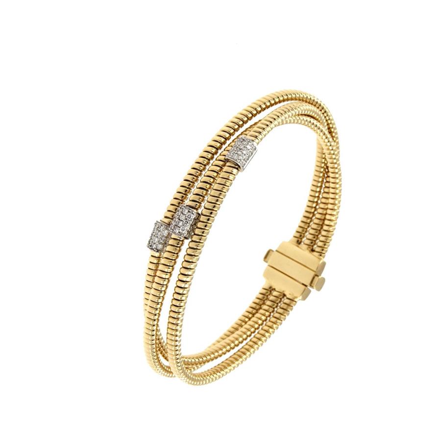 BRACCIALE ORO 3 GIRI - BRILL 0.45 -  ANIMA TITANIO - ANTORA