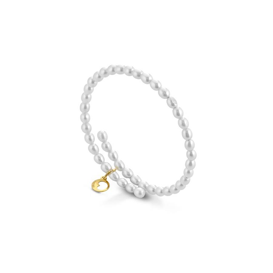 BRACCIALE CON PERLE D'ACQUA DOLCE OVALI MM 4,5/5E AG925 GIALLO - LE LUNE GLAMOUR