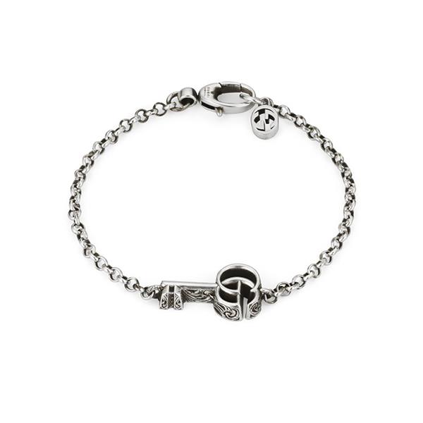 BRACCIALE GG MARMONTMOTIVO CHIAVE - MIS 17 - ARGENTO INVECCHIATO - GUCCI SILVER JEWELRY