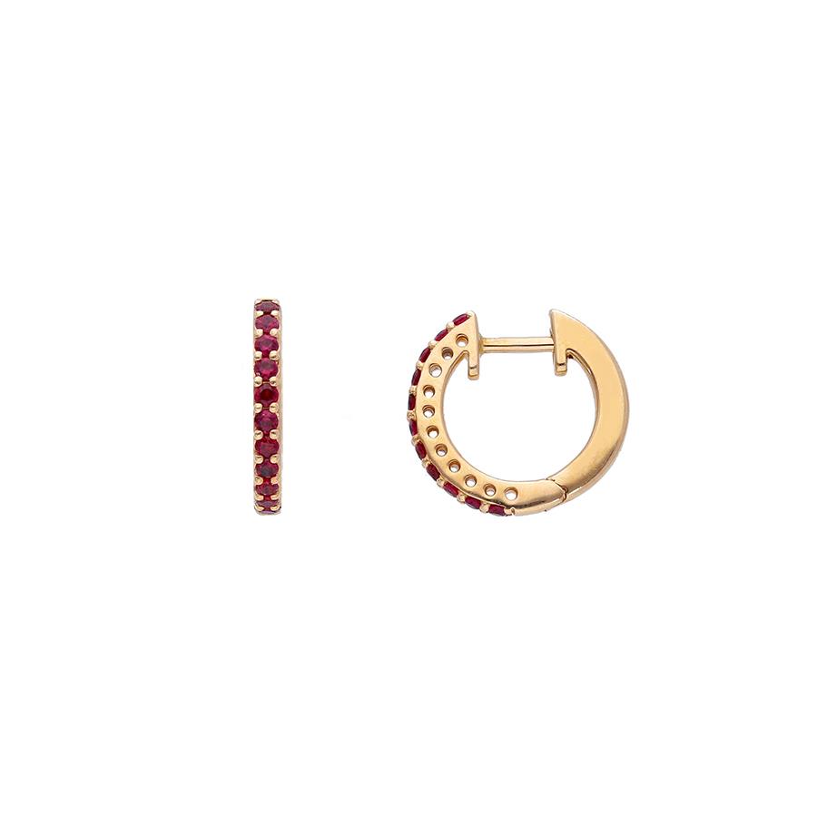 CERCHI IN ORO ROSA 18 KT - RUBINI KT 0.28 - CEDRO