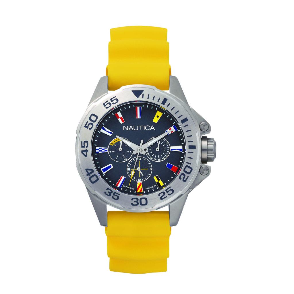 BANDIERINE CASSA SATINATA CINTURINO SILICONE GIALLO - NAUTICA