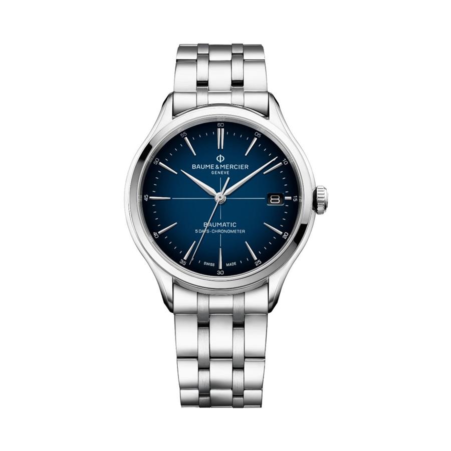 CLIFTON BAUMATIC 40 MM - ACCIAIO QUADRANTE BLUE - BRACCIALE ACCIAIO - BAUME & MERCIER