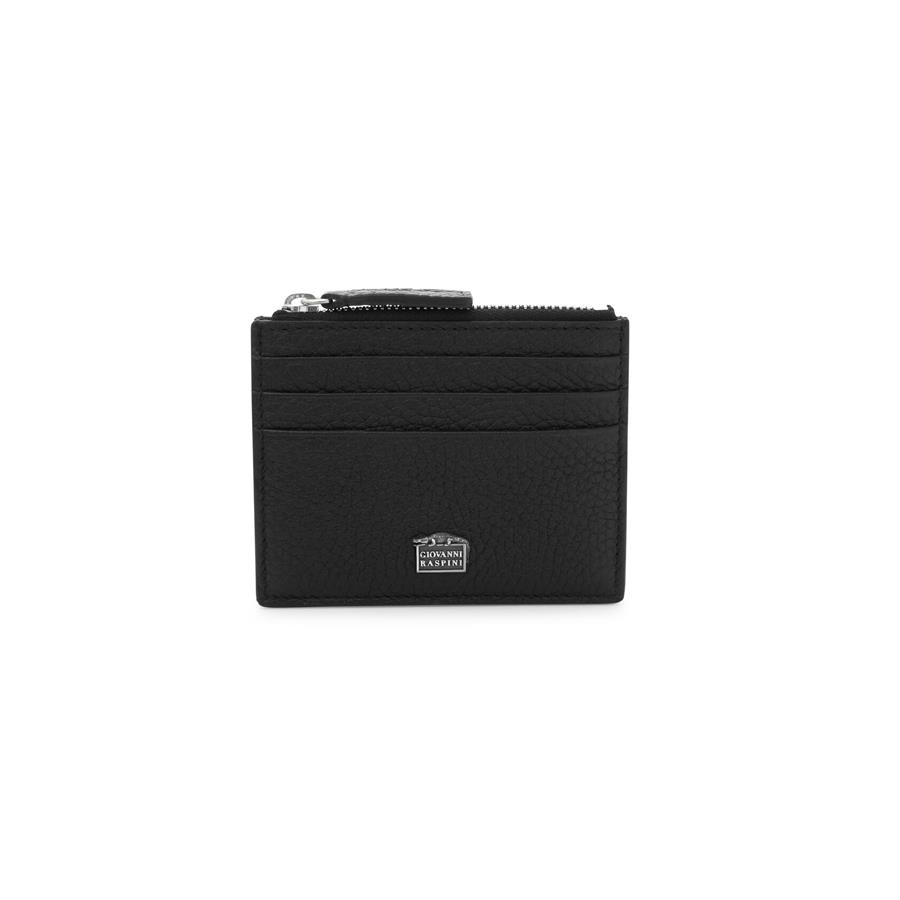 PORTACARTE CON ZIP PELLE GOFFRATA - RASPINI