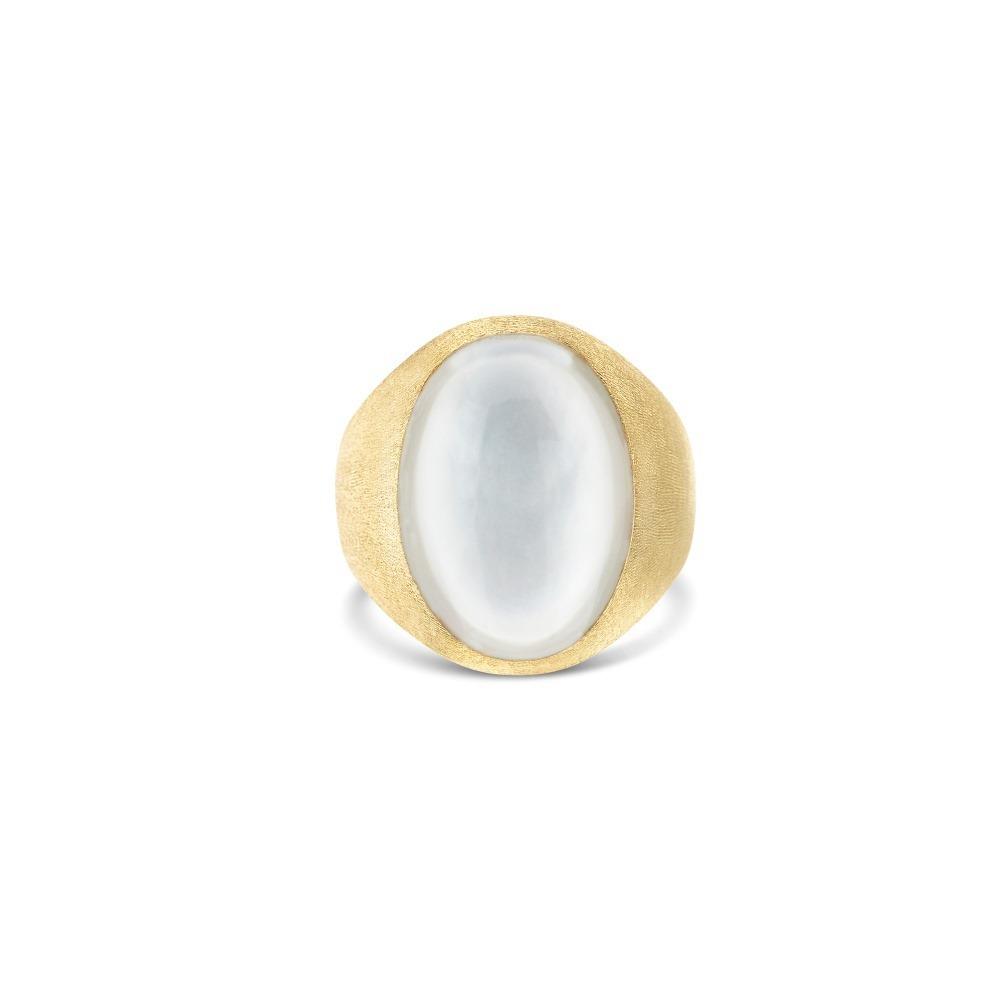 ANELLO CHEVALIER "MUSE" DOLCEVITA IN ORO INCISO, MADREPERLA E CRISTALLO DI ROCCA (GRANDE) - NANIS
