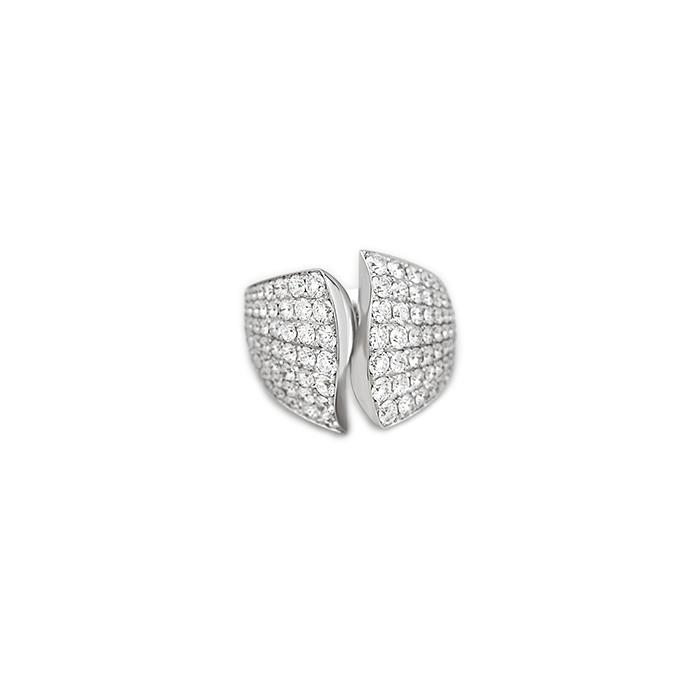 ANELLO A FASCIA COLLEZIONE VOILE ROSE IN ORO BIANCO E PAV&Eacute; DI DIAMANTI TAGLIO BRILLANTE - BR. 4.04 - GR.12.80 - GIORGIO VISCONTI
