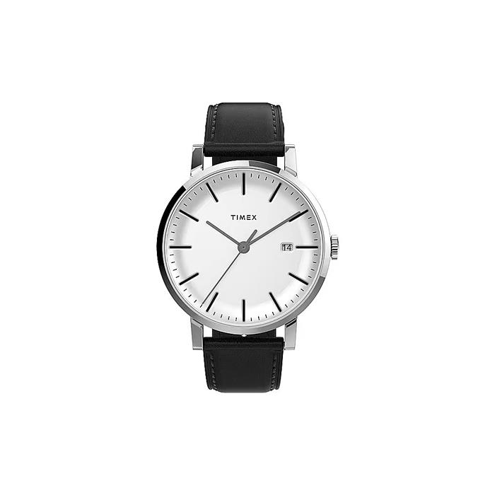 MIDTOWN 38MM BIANCO PELLE NERA - TIMEX